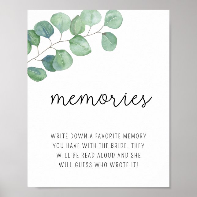 Eucalyptus - Memories with the bride poster (Front)