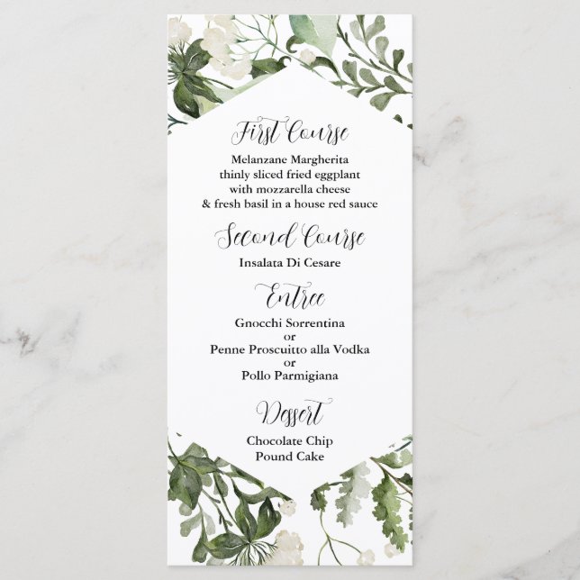 Eucalyptus Menu Template for any special occasion  (Front)