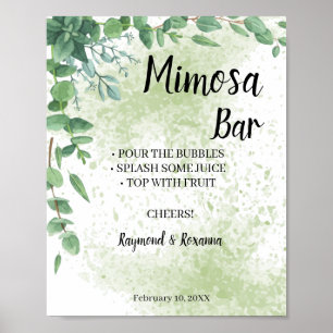 Eucalyptus Mimosa Bar Bridal Shower Wedding Sign