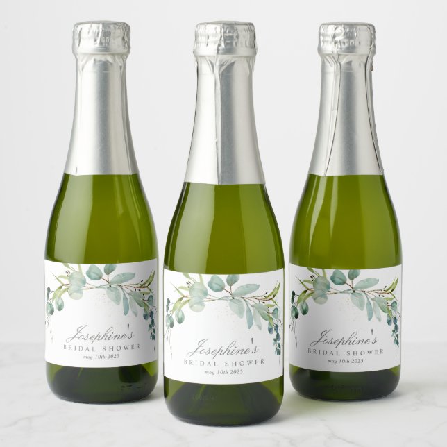 Eucalyptus Mini Sparkling Wine Bottle Labels (Bottles)