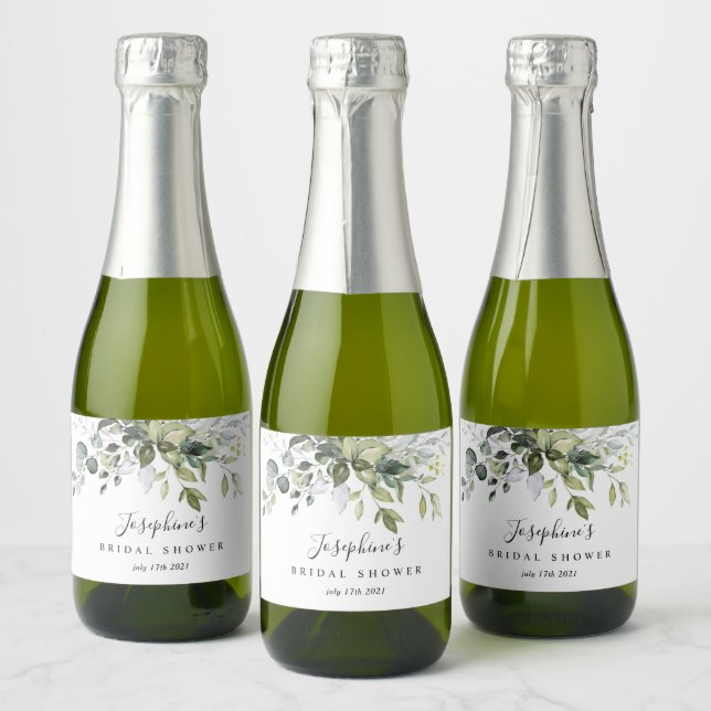 Eucalyptus Mini Sparkling Wine Bottle Labels (Bottles)