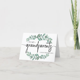 Eucalyptus Minimal Grandparents wedding keepsake Thank You Card