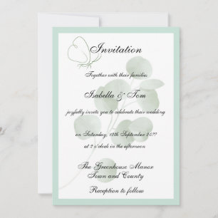 Eucalyptus Minimalist Botanical Wedding  Invitation