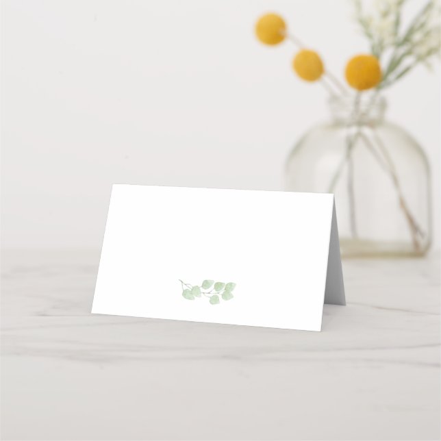 Eucalyptus Minimalist Folded Place Cards (Front)