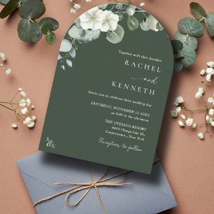 Eucalyptus Minimalist Greenery Arch Wedding Invitation