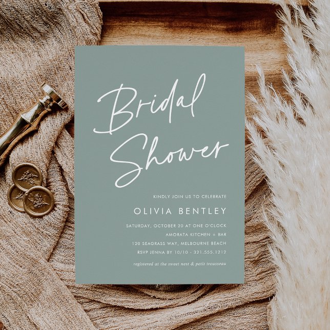 Eucalyptus | Minimalist Script Bridal Shower Invitation (Creator Uploaded)