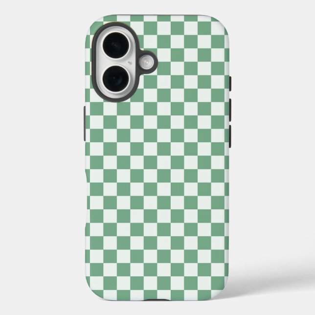 Eucalyptus mist chequerboard pattern Case-Mate iPhone case (Back)