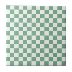 Eucalyptus mist chequerboard pattern ceramic tile