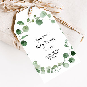 Eucalyptus Modern Calligraphy Baby Shower Gift Tags