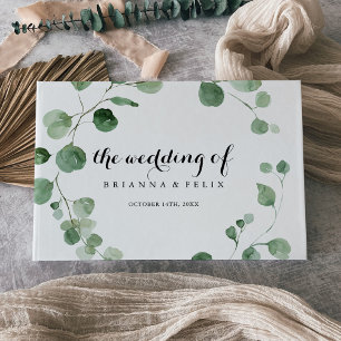 Eucalyptus Modern Calligraphy Wedding  Guest Book