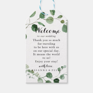 Eucalyptus Modern Calligraphy Wedding Welcome Gift Gift Tags