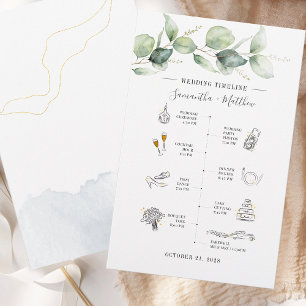 Eucalyptus Modern Icon Wedding Itinerary Program Stationery