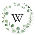 Eucalyptus Modern Monogram Wedding Envelope Seals