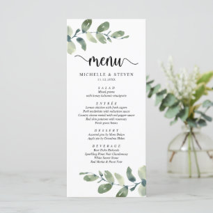 Eucalyptus Modern Rustic Wedding Elopement Dinner Menu