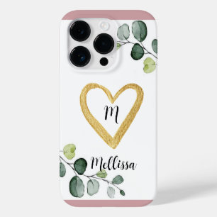 Eucalyptus Monogramed iPhone 14 Pro Case