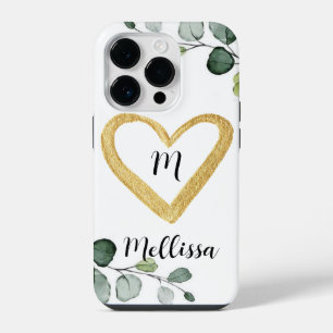 Eucalyptus Monogramed iPhone 14 Pro Case