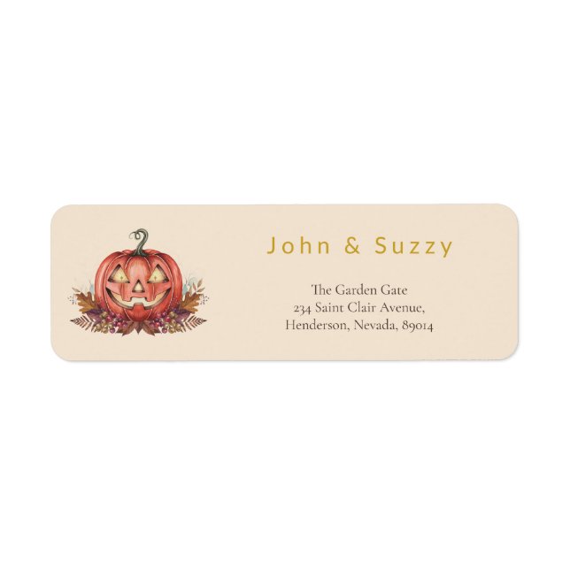 Eucalyptus Moon Pumpkin  Return Address Label (Front)
