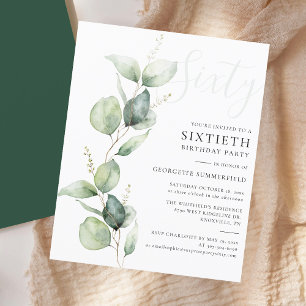 Eucalyptus Mum 60th Birthday Party Invitation