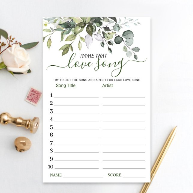 Eucalyptus Name that Love Song Bridal Shower Game (Creator Uploaded)