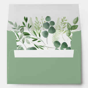 Eucalyptus Nature Leaves Green Wedding Envelope
