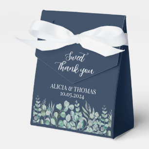 Eucalyptus Navy Blue Botanical Wedding Favour Box