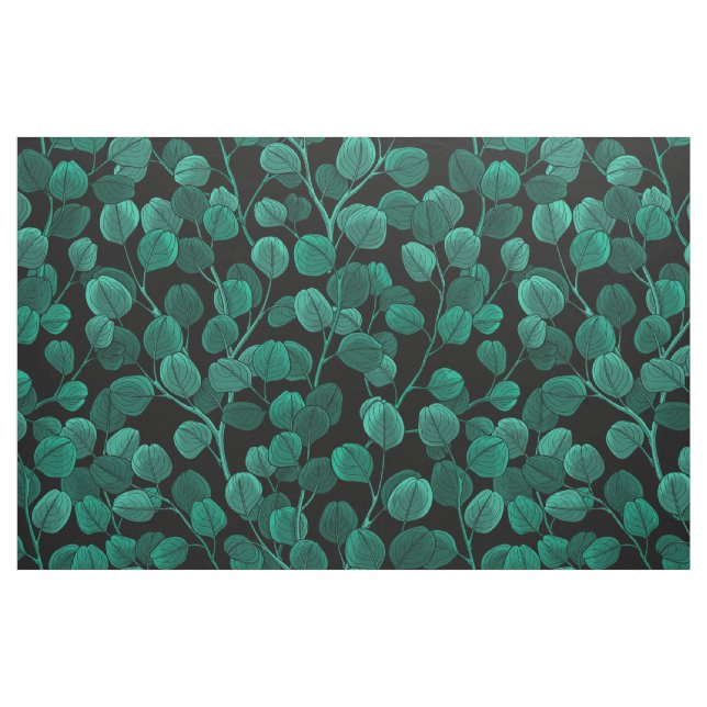 Eucalyptus on black fabric (Fat Quarter)