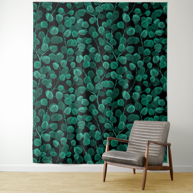 Eucalyptus on black tapestry (In Situ)