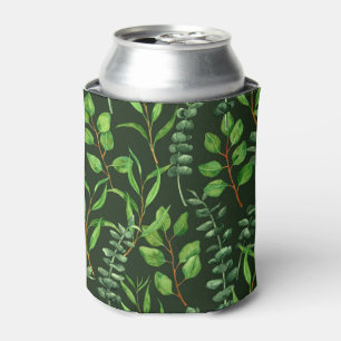 Eucalyptus  on dark green can cooler