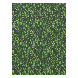 Eucalyptus on dark green tablecloth
