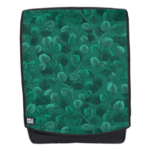 Eucalyptus on green backpack