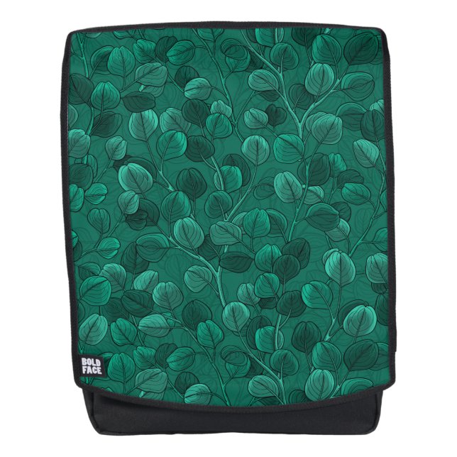 Eucalyptus on green backpack (Front)