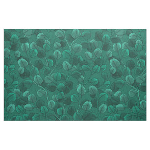 Eucalyptus on green fabric