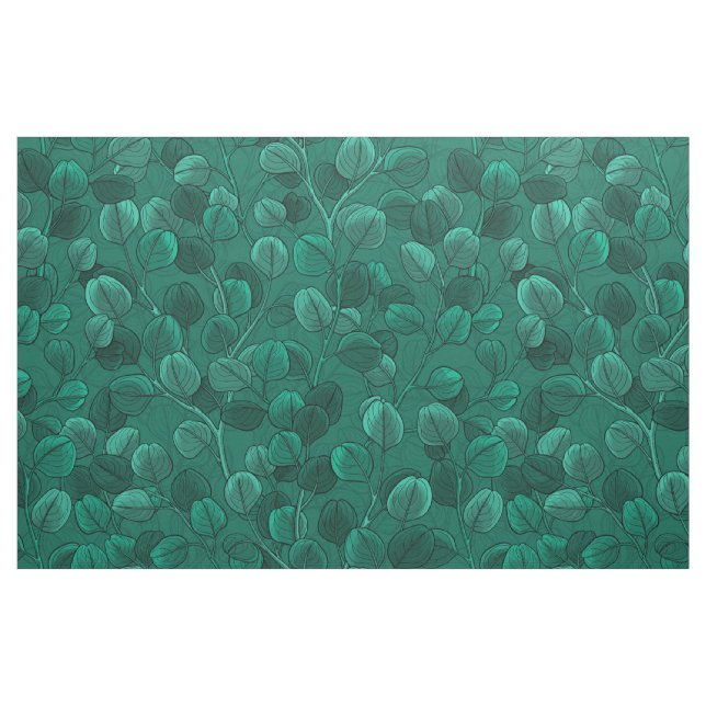 Eucalyptus on green fabric (Fat Quarter)
