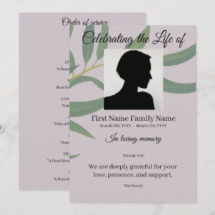 Eucalyptus order of service invitation
