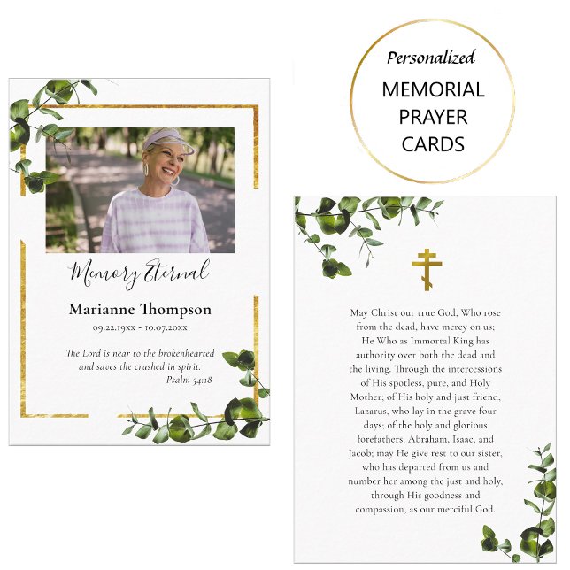 Eucalyptus Orthodox Funeral Prayer Card     (Creator Uploaded)