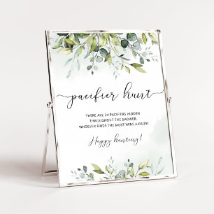 Eucalyptus Pacifier hunt baby shower game Poster