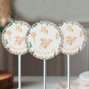 Eucalyptus Pampas Proteas Vegetarian Meal Choice Classic Round Sticker