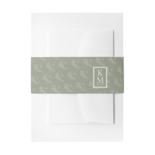 Eucalyptus Pattern Green ID901 Invitation Belly Band