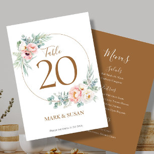 Eucalyptus Peonies Wedding Table Card & Menus