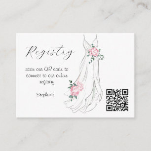 Eucalyptus Peony Bridal shower Registry Enclosure Card