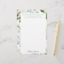 Eucalyptus Personalised Scripture Stationery