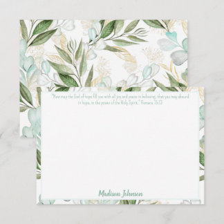 Eucalyptus Personalised Scripture Stationery Card