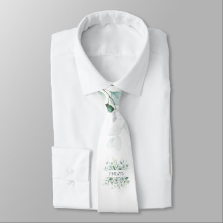 Eucalyptus personalized tie