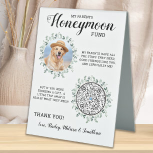Eucalyptus Pet Dog Wedding QR Code Honeymoon Fund