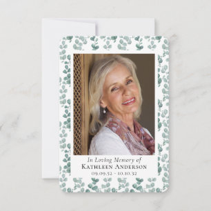 Eucalyptus Photo Memorial Prayer Card