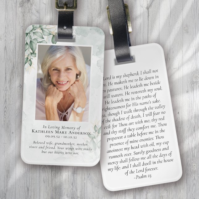 Eucalyptus Photo Memorial Prayer Luggage Tag (Creator Uploaded)