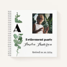 Eucalyptus  photo retirement white guest book