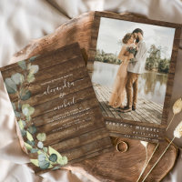 Eucalyptus Photo Rustic Wood Wedding