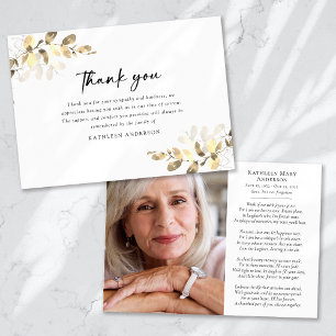 Eucalyptus Photo Sympathy Funeral  Thank You Card