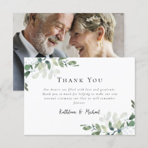 Eucalyptus Photo Vow Renewal Thank You Card